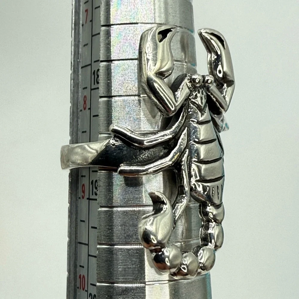 Vintage Navajo Sterling Silver Scorpion Statement Ring – Size 8.5, Signed “S”